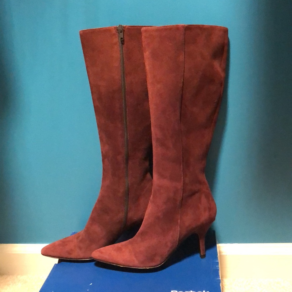 Cole Haan burgundy suede boots